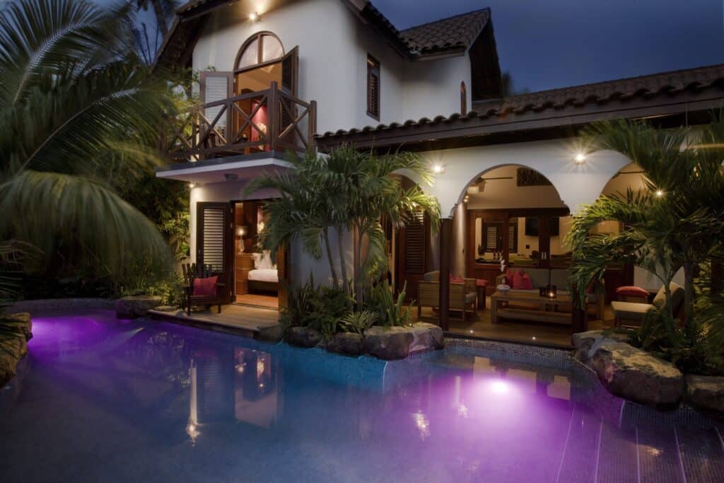 Baoase Luxury Resort Private Pool Villa Overview at Night